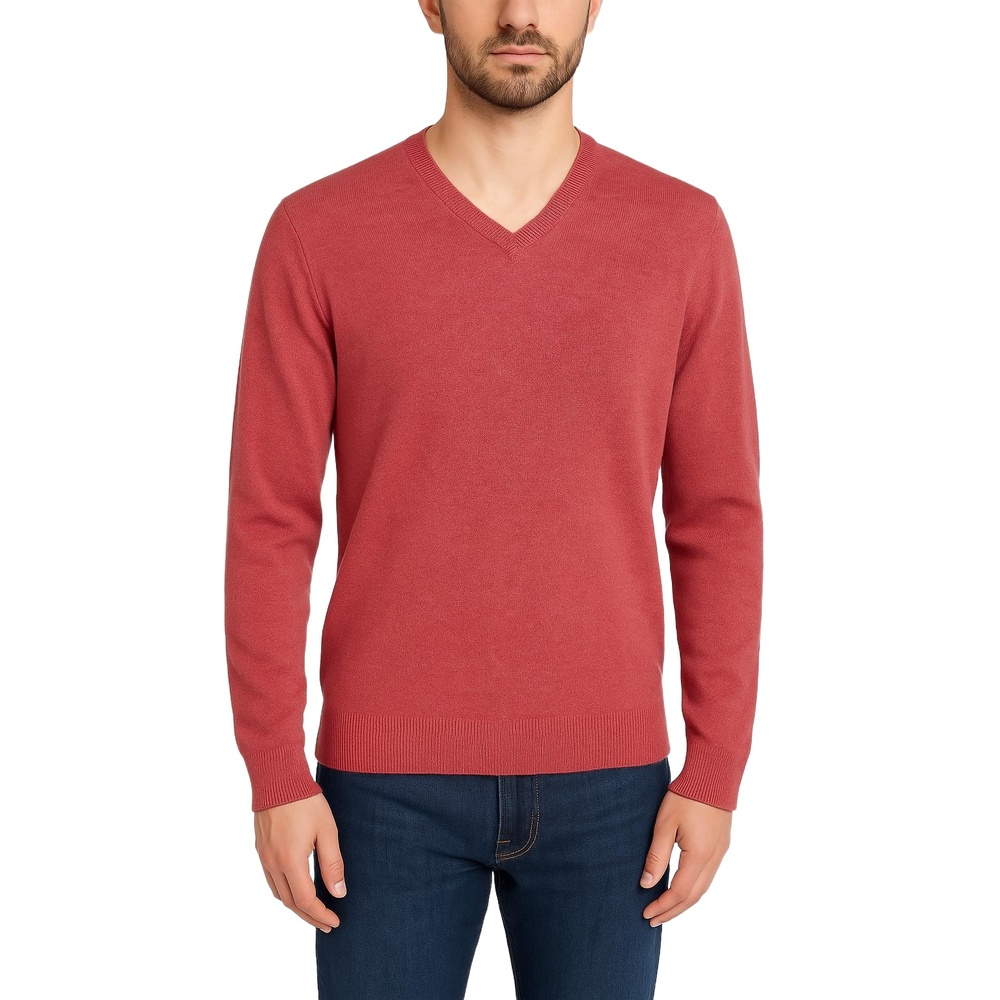 J.Crew Red Long Sleeve V-Neck Pullover Sweater Mens Small